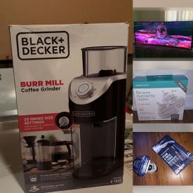 MaxSold Auction: This online auction includes computer monitors, ink cartridges, Conair steam & press, shower gels, baby bottles, Black and Decker coffee grinder, nightlights, portable soother, solar energy camera and more!